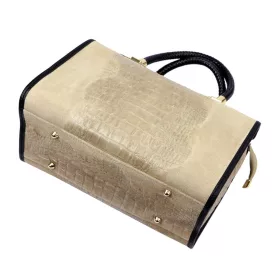   Luka 25-088 bézs női bőr kézitáska oldalpánttal 31.5 x 22.5 x 16 cm