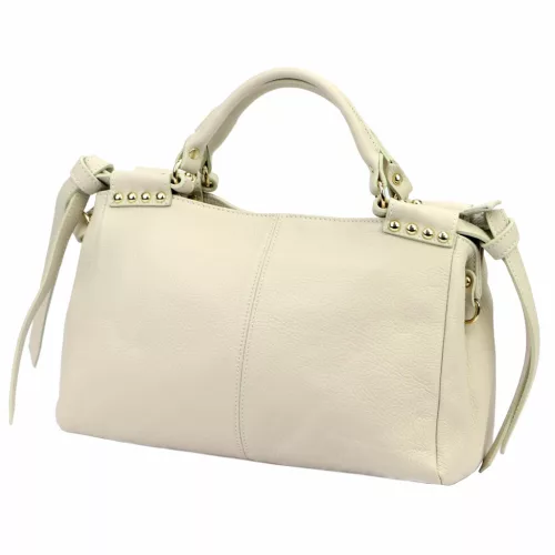  Dámska kožená kabelka Camilla PREMIUM 10.008 béžovej farby s bočným popruhom 35 x 23 x 16 cm
