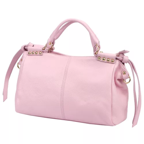  Dámska kožená kabelka Camilla PREMIUM 10.008 púdrovej farby s bočným popruhom 35 x 23 x 16 cm