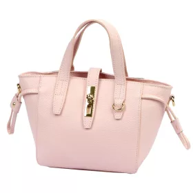    Dámska kožená kabelka Luka 24-092 púdrovej farby s popruhom na rameno 31 x 20 x 12 cm