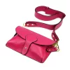  Dámska kožená kabelka Luka 24-076 magenta, crossbody, 22 x 15 x 6 cm