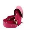  Dámska kožená kabelka Luka 24-076 magenta, crossbody, 22 x 15 x 6 cm