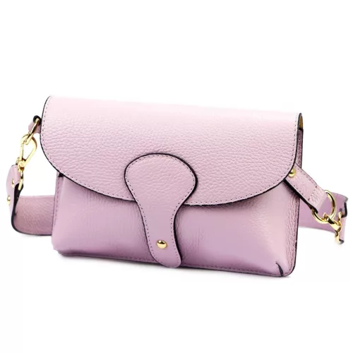  Dámska kožená kabelka cez rameno Luka 24-076 levanduľovo fialová, crossbody 22 x 15 x 6 cm