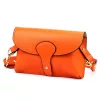  Dámska kožená kabelka cez rameno Luka 24-076 mandarínkovo oranžovej farby, crossbody 22 x 15 x 6 cm