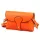  Dámska kožená kabelka cez rameno Luka 24-076 mandarínkovo oranžovej farby, crossbody 22 x 15 x 6 cm