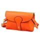  Dámska kožená kabelka cez rameno Luka 24-076 mandarínkovo oranžovej farby, crossbody 22 x 15 x 6 cm