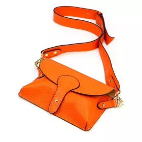    Dámska kožená kabelka cez rameno Luka 24-076 mandarínkovo oranžovej farby, crossbody 22 x 15 x 6 cm
