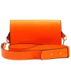  Dámska kožená kabelka cez rameno Luka 24-076 mandarínkovo oranžovej farby, crossbody 22 x 15 x 6 cm