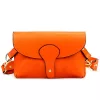  Dámska kožená kabelka cez rameno Luka 24-076 mandarínkovo oranžovej farby, crossbody 22 x 15 x 6 cm