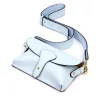  Dámska kožená kabelka cez rameno Luka 24-076 v svetlomodrej farbe, crossbody, 22 x 15 x 6 cm
