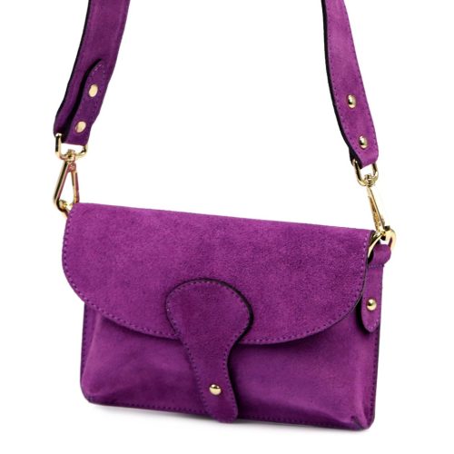 Luka 24-071 ibolya lila női velúr bőr oldaltáska 22.5 x 14.5 x 4.5 cm