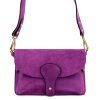 Luka 24-071 ibolya lila női velúr bőr oldaltáska 22.5 x 14.5 x 4.5 cm