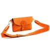 Luka 24-071 mandarin narancssárga női velúr bőr oldaltáska 22.5 x 14.5 x 4.5 cm