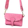 Luka 24-071 rózsaszín női velúr bőr oldaltáska 22.5 x 14.5 x 4.5 cm
