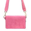 Luka 24-071 rózsaszín női velúr bőr oldaltáska 22.5 x 14.5 x 4.5 cm