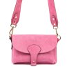 Luka 24-071 rózsaszín női velúr bőr oldaltáska 22.5 x 14.5 x 4.5 cm