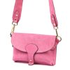 Luka 24-071 rózsaszín női velúr bőr oldaltáska 22.5 x 14.5 x 4.5 cm