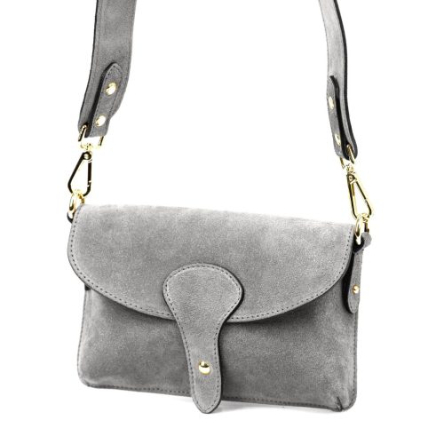 Luka 24-071 szürke női velúr bőr  oldaltáska 22.5 x 14.5 x 4.5 cm