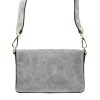 Luka 24-071 szürke női velúr bőr  oldaltáska 22.5 x 14.5 x 4.5 cm