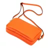  Dámska kožená kabelka cez rameno Luka 26-088 mandarínkovo oranžovej farby, crossbody 22 x 13 x 7 cm