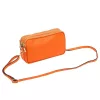  Dámska kožená kabelka cez rameno Luka 26-088 mandarínkovo oranžovej farby, crossbody 22 x 13 x 7 cm