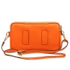  Dámska kožená kabelka cez rameno Luka 26-088 mandarínkovo oranžovej farby, crossbody 22 x 13 x 7 cm