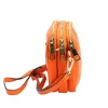  Dámska kožená kabelka cez rameno Luka 26-088 mandarínkovo oranžovej farby, crossbody 22 x 13 x 7 cm