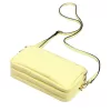  Dámska kožená kabelka Luka 26-088 svetložltá, crossbody, 22 x 13 x 7 cm