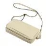  Dámska kožená kabelka cez rameno Luka 26-088 béžovej farby, crossbody 22 x 13 x 7 cm