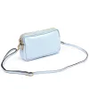  Dámska kožená kabelka cez rameno Luka 26-088 v svetlomodrej farbe, crossbody, 22 x 13 x 7 cm
