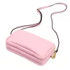  Dámska kožená kabelka cez rameno Luka 26-088 pastelovo ružová, crossbody 22 x 13 x 7 cm