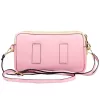  Dámska kožená kabelka cez rameno Luka 26-088 pastelovo ružová, crossbody 22 x 13 x 7 cm