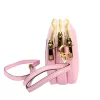 Dámska kožená kabelka cez rameno Luka 26-088 pastelovo ružová, crossbody 22 x 13 x 7 cm