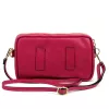  Dámska kožená kabelka Luka 26-088 magenta, crossbody, 22 x 13 x 7 cm