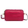  Dámska kožená kabelka Luka 26-088 magenta, crossbody, 22 x 13 x 7 cm