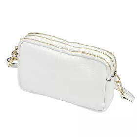   Dámska kožená kabelka Luka 26-088 biela, crossbody 22 x 13 x 7 cm
