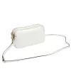 Dámska kožená kabelka Luka 26-088 biela, crossbody 22 x 13 x 7 cm