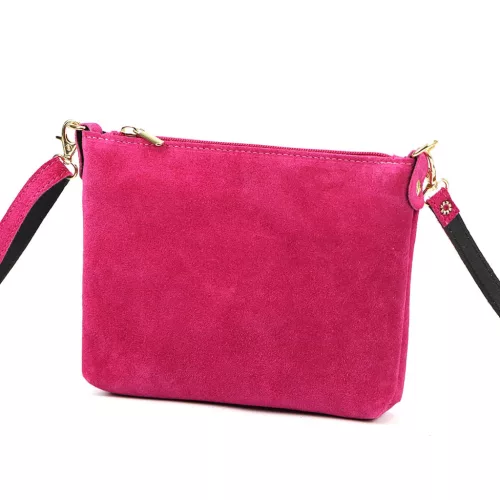 Luka 26-093 magenta női velúr bőr bőr kézitáska 22.5 x 16 x 4 cm