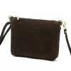 Luka 26-093 barna női velúr bőr bőr kézitáska 22.5 x 16 x 4 cm