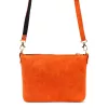 Luka 26-093 narancs női velúr bőr bőr kézitáska 22.5 x 16 x 4 cm
