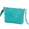 Luka 26-093 türkiz női velúr bőr bőr kézitáska 22.5 x 16 x 4 cm