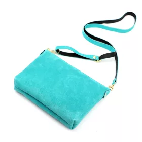   Luka 26-093 türkiz női velúr bőr bőr kézitáska 22.5 x 16 x 4 cm