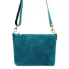 Luka 26-093 kék női velúr bőr bőr kézitáska 22.5 x 16 x 4 cm