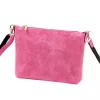 Luka 26-093 rózsaszín női velúr bőr bőr kézitáska 22.5 x 16 x 4 cm