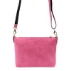 Luka 26-093 rózsaszín női velúr bőr bőr kézitáska 22.5 x 16 x 4 cm