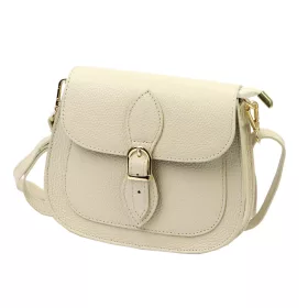    Dámska kožená crossbody kabelka Luka 25-020 béžovej farby 21,5 x 16 x 7 cm