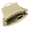 Dámska kožená crossbody kabelka Camilla PREMIUM 10.011 v béžovej farbe s retiazkovým uchom, 33 x 20 x 12 cm