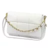  Dámska kožená crossbody kabelka Camilla PREMIUM 10.011 v bielej farbe s retiazkovým uchom, 33 x 20 x 12 cm