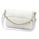  Dámska kožená crossbody kabelka Camilla PREMIUM 10.011 v bielej farbe s retiazkovým uchom, 33 x 20 x 12 cm
