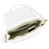  Dámska kožená crossbody kabelka Camilla PREMIUM 10.011 v bielej farbe s retiazkovým uchom, 33 x 20 x 12 cm